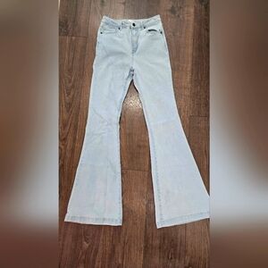 Light wash flare jeans